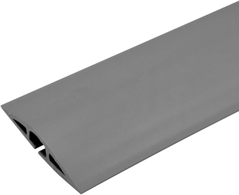 WIREMOLD C2G Wiremold Floor Cord Management Kit - Gray Rubber Cable Cover and Concealer, 5 Feet - Image 1